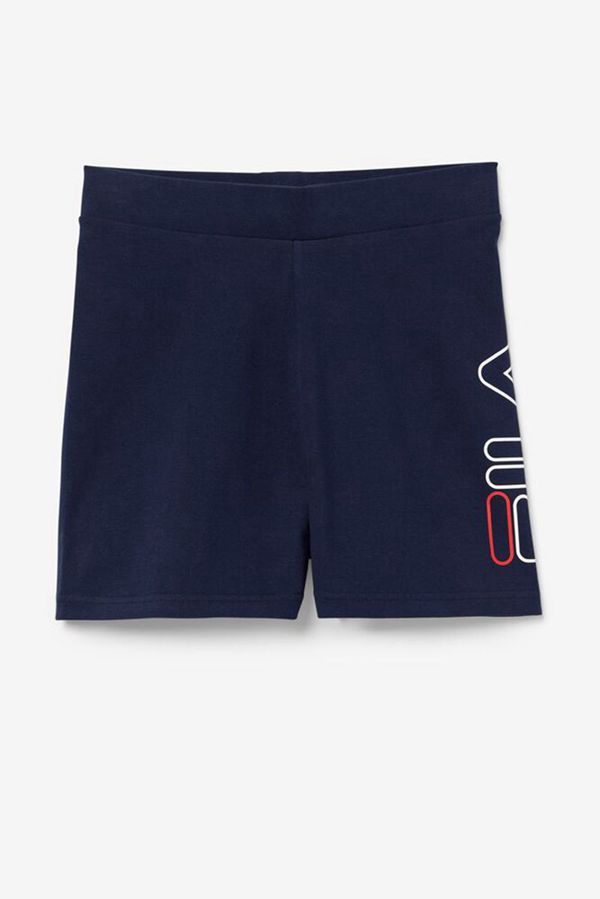 Fila Beatriz High Waist Bike Women's Shorts - Navy/White/Red,NZ 165-65038